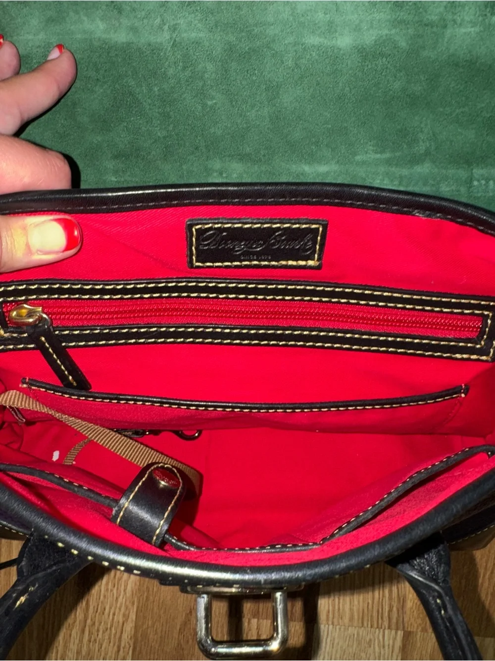 Dooney & Bourke Verona Elisa Pebbled Leather Satchel Purple Brown Crossbody Bag